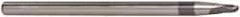 Accupro - 3/16" Diam, 3/16" LOC, 2 Flute Solid Carbide Ball End Mill - AlTiN Finish, Single End, 4" OAL, 1/4" Shank Diam, Spiral Flute - USA Tool & Supply