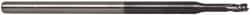 Accupro - 0.085", 0.127" LOC, 1/8" Shank Diam, 2-1/2" OAL, 3 Flute, Solid Carbide Square End Mill - Single End, AlTiN Finish, Spiral Flute, 30° Helix, Centercutting, Series Miniature - USA Tool & Supply