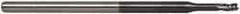 Accupro - 0.085", 0.127" LOC, 1/8" Shank Diam, 2-1/2" OAL, 3 Flute, Solid Carbide Square End Mill - Single End, AlTiN Finish, Spiral Flute, 30° Helix, Centercutting, Series Miniature - USA Tool & Supply