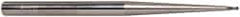 Accupro - 0.06" Diam, 0.06" LOC, 2 Flute Solid Carbide Ball End Mill - AlTiN Finish, Single End, 4" OAL, 1/4" Shank Diam, Spiral Flute - USA Tool & Supply