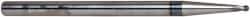 Accupro - 3/32" Diam, 3/32" LOC, 2 Flute Solid Carbide Ball End Mill - AlTiN Finish, Single End, 4" OAL, 1/4" Shank Diam, Spiral Flute - USA Tool & Supply