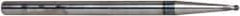 Accupro - 3/32" Diam, 3/32" LOC, 2 Flute Solid Carbide Ball End Mill - AlTiN Finish, Single End, 4" OAL, 1/4" Shank Diam, Spiral Flute - USA Tool & Supply