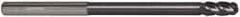 Accupro - 1/4" Diam, 1/2" LOC, 4 Flute Solid Carbide Ball End Mill - AlTiN Finish, Single End, 4" OAL, 1/4" Shank Diam, Spiral Flute - USA Tool & Supply