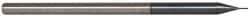 Accupro - 0.01", 0.015" LOC, 1/8" Shank Diam, 2-1/2" OAL, 3 Flute, Solid Carbide Square End Mill - Single End, AlTiN Finish, Spiral Flute, 30° Helix, Centercutting, Right Hand Cut, Right Hand Flute, Series Miniature - USA Tool & Supply
