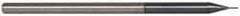 Accupro - 0.01", 0.015" LOC, 1/8" Shank Diam, 2-1/2" OAL, 3 Flute, Solid Carbide Square End Mill - Single End, AlTiN Finish, Spiral Flute, 30° Helix, Centercutting, Right Hand Cut, Right Hand Flute, Series Miniature - USA Tool & Supply
