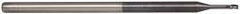 Accupro - 0.055", 0.082" LOC, 1/8" Shank Diam, 2-1/2" OAL, 3 Flute, Solid Carbide Square End Mill - Single End, AlTiN Finish, Spiral Flute, 30° Helix, Centercutting, Series Miniature - USA Tool & Supply