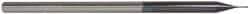 Accupro - 0.02", 0.03" LOC, 1/8" Shank Diam, 2-1/2" OAL, 3 Flute, Solid Carbide Square End Mill - Single End, AlTiN Finish, Spiral Flute, 30° Helix, Centercutting, Series Miniature - USA Tool & Supply
