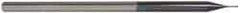 Accupro - 0.02", 0.03" LOC, 1/8" Shank Diam, 2-1/2" OAL, 3 Flute, Solid Carbide Square End Mill - Single End, AlTiN Finish, Spiral Flute, 30° Helix, Centercutting, Right Hand Cut, Right Hand Flute, Series Miniature - USA Tool & Supply