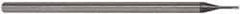 Accupro - 0.035", 0.052" LOC, 1/8" Shank Diam, 2-1/2" OAL, 3 Flute, Solid Carbide Square End Mill - Single End, AlTiN Finish, Spiral Flute, 30° Helix, Centercutting, Series Miniature - USA Tool & Supply
