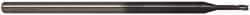 Accupro - 0.06", 0.09" LOC, 1/8" Shank Diam, 2-1/2" OAL, 3 Flute, Solid Carbide Square End Mill - Single End, AlTiN Finish, Spiral Flute, 30° Helix, Centercutting, Series Miniature - USA Tool & Supply