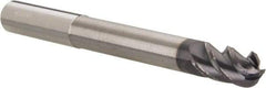 Accupro - 3/8" Diam, 3/4" LOC, 4 Flute Solid Carbide Ball End Mill - AlTiN Finish, Single End, 4" OAL, 3/8" Shank Diam, Spiral Flute - USA Tool & Supply