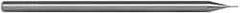 Accupro - 0.015", 0.022" LOC, 1/8" Shank Diam, 2-1/2" OAL, 3 Flute, Solid Carbide Square End Mill - Single End, Uncoated, Spiral Flute, 30° Helix, Centercutting - USA Tool & Supply