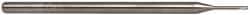 Accupro - 0.04", 0.06" LOC, 1/8" Shank Diam, 2-1/2" OAL, 3 Flute, Solid Carbide Square End Mill - Single End, Uncoated, Spiral Flute, 30° Helix, Centercutting, Series Miniature - USA Tool & Supply