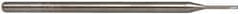 Accupro - 0.04", 0.06" LOC, 1/8" Shank Diam, 2-1/2" OAL, 3 Flute, Solid Carbide Square End Mill - Single End, Uncoated, Spiral Flute, 30° Helix, Centercutting, Series Miniature - USA Tool & Supply
