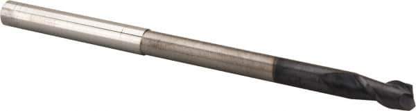 Accupro - 1/4", 1/2" LOC, 1/4" Shank Diam, 4" OAL, 2 Flute, Solid Carbide Square End Mill - Single End, AlTiN Finish, Spiral Flute, 40° Helix, Centercutting, Right Hand Cut, Right Hand Flute - USA Tool & Supply