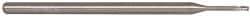 Accupro - 0.05", 0.075" LOC, 1/8" Shank Diam, 2-1/2" OAL, 3 Flute, Solid Carbide Square End Mill - Single End, Uncoated, Spiral Flute, 30° Helix, Centercutting, Series Miniature - USA Tool & Supply
