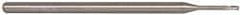 Accupro - 0.05", 0.075" LOC, 1/8" Shank Diam, 2-1/2" OAL, 3 Flute, Solid Carbide Square End Mill - Single End, Uncoated, Spiral Flute, 30° Helix, Centercutting, Series Miniature - USA Tool & Supply
