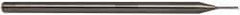 Accupro - 0.025", 0.037" LOC, 1/8" Shank Diam, 2-1/2" OAL, 3 Flute, Solid Carbide Square End Mill - Single End, Uncoated, Spiral Flute, 30° Helix, Centercutting, Series Miniature - USA Tool & Supply