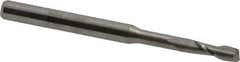Accupro - 3/32", 9/32" LOC, 1/8" Shank Diam, 1-1/2" OAL, 2 Flute, Solid Carbide Square End Mill - Single End, Uncoated, Spiral Flute, 30° Helix, Centercutting, Right Hand Cut, Right Hand Flute - USA Tool & Supply