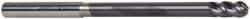 Accupro - 3/16" Diam, 3/8" LOC, 4 Flute Solid Carbide Ball End Mill - AlTiN Finish, Single End, 3" OAL, 3/16" Shank Diam, Spiral Flute - USA Tool & Supply