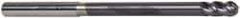 Accupro - 3/16" Diam, 3/8" LOC, 4 Flute Solid Carbide Ball End Mill - AlTiN Finish, Single End, 3" OAL, 3/16" Shank Diam, Spiral Flute - USA Tool & Supply