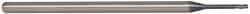 Accupro - 0.05", 0.075" LOC, 1/8" Shank Diam, 2-1/2" OAL, 3 Flute, Solid Carbide Square End Mill - Single End, AlTiN Finish, Spiral Flute, 30° Helix, Centercutting, Series Miniature - USA Tool & Supply