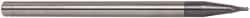 Accupro - 0.08" Diam, 0.08" LOC, 2 Flute Solid Carbide Ball End Mill - AlTiN Finish, Single End, 4" OAL, 1/4" Shank Diam, Spiral Flute - USA Tool & Supply