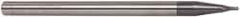 Accupro - 0.08" Diam, 0.08" LOC, 2 Flute Solid Carbide Ball End Mill - AlTiN Finish, Single End, 4" OAL, 1/4" Shank Diam, Spiral Flute - USA Tool & Supply