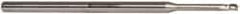 Accupro - 0.075", 0.112" LOC, 1/8" Shank Diam, 2-1/2" OAL, 3 Flute, Solid Carbide Square End Mill - Single End, AlTiN Finish, Spiral Flute, 30° Helix, Centercutting, Series Miniature - USA Tool & Supply