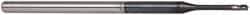 Accupro - 0.06", 0.09" LOC, 1/8" Shank Diam, 2-1/2" OAL, 3 Flute, Solid Carbide Square End Mill - Single End, AlTiN Finish, Spiral Flute, 30° Helix, Centercutting, Series Miniature - USA Tool & Supply