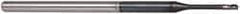 Accupro - 0.06", 0.09" LOC, 1/8" Shank Diam, 2-1/2" OAL, 3 Flute, Solid Carbide Square End Mill - Single End, AlTiN Finish, Spiral Flute, 30° Helix, Centercutting, Series Miniature - USA Tool & Supply
