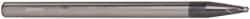 Accupro - 1/8" Diam, 1/8" LOC, 2 Flute Solid Carbide Ball End Mill - AlTiN Finish, Single End, 4" OAL, 1/4" Shank Diam, Spiral Flute - USA Tool & Supply