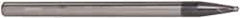 Accupro - 1/8" Diam, 1/8" LOC, 2 Flute Solid Carbide Ball End Mill - AlTiN Finish, Single End, 4" OAL, 1/4" Shank Diam, Spiral Flute - USA Tool & Supply