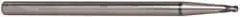 Accupro - 1/8" Diam, 1/8" LOC, 2 Flute Solid Carbide Ball End Mill - AlTiN Finish, Single End, 4" OAL, 1/4" Shank Diam, Spiral Flute - USA Tool & Supply