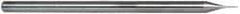 Accupro - 1/64", 0.022" LOC, 1/8" Shank Diam, 2-1/2" OAL, 3 Flute, Solid Carbide Square End Mill - Single End, Uncoated, Spiral Flute, 30° Helix, Centercutting, Right Hand Cut, Right Hand Flute, Series Miniature - USA Tool & Supply