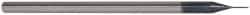 Accupro - 0.02", 0.03" LOC, 1/8" Shank Diam, 2-1/2" OAL, 3 Flute, Solid Carbide Square End Mill - Single End, AlTiN Finish, Spiral Flute, 30° Helix, Centercutting, Series Miniature - USA Tool & Supply