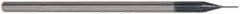 Accupro - 0.02", 0.03" LOC, 1/8" Shank Diam, 2-1/2" OAL, 3 Flute, Solid Carbide Square End Mill - Single End, AlTiN Finish, Spiral Flute, 30° Helix, Centercutting, Series Miniature - USA Tool & Supply