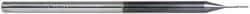 Accupro - 0.02" Diam, 0.1" LOC, 3 Flute Solid Carbide Ball End Mill - AlTiN Finish, Single End, 2-1/2" OAL, 1/8" Shank Diam, Spiral Flute - USA Tool & Supply