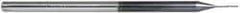 Accupro - 0.02" Diam, 0.1" LOC, 3 Flute Solid Carbide Ball End Mill - AlTiN Finish, Single End, 2-1/2" OAL, 1/8" Shank Diam, Spiral Flute - USA Tool & Supply