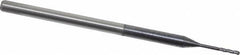 Accupro - 0.04" Diam, 0.2" LOC, 3 Flute Solid Carbide Ball End Mill - AlTiN Finish, Single End, 2-1/2" OAL, 1/8" Shank Diam, Spiral Flute - USA Tool & Supply