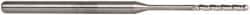 Accupro - 0.06" Diam, 1/2" LOC, 3 Flute Solid Carbide Ball End Mill - Uncoated, Single End, 2-1/2" OAL, 1/8" Shank Diam, Spiral Flute - USA Tool & Supply