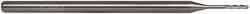 Accupro - 0.04" Diam, 0.2" LOC, 3 Flute Solid Carbide Ball End Mill - Uncoated, Single End, 2-1/2" OAL, 1/8" Shank Diam, Spiral Flute - USA Tool & Supply