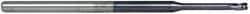 Accupro - 0.08", 0.12" LOC, 1/8" Shank Diam, 2-1/2" OAL, 3 Flute, Solid Carbide Square End Mill - Single End, AlTiN Finish, Spiral Flute, 30° Helix, Centercutting, Series Miniature - USA Tool & Supply