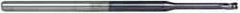 Accupro - 0.08", 0.12" LOC, 1/8" Shank Diam, 2-1/2" OAL, 3 Flute, Solid Carbide Square End Mill - Single End, AlTiN Finish, Spiral Flute, 30° Helix, Centercutting, Series Miniature - USA Tool & Supply