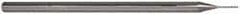 Accupro - 0.02", 0.1" LOC, 1/8" Shank Diam, 2-1/2" OAL, 3 Flute, Solid Carbide Square End Mill - Single End, Uncoated, Spiral Flute, 30° Helix, Centercutting, Series Miniature - USA Tool & Supply