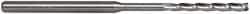 Accupro - 0.09", 0.135" LOC, 1/8" Shank Diam, 2-1/2" OAL, 3 Flute, Solid Carbide Square End Mill - Single End, Uncoated, Spiral Flute, 30° Helix, Centercutting, Right Hand Cut, Right Hand Flute, Series Miniature - USA Tool & Supply