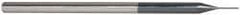 Accupro - 0.02", 0.03" LOC, 1/8" Shank Diam, 2-1/2" OAL, 3 Flute, Solid Carbide Square End Mill - Single End, AlTiN Finish, Spiral Flute, 30° Helix, Centercutting, Right Hand Cut, Right Hand Flute, Series Miniature - USA Tool & Supply
