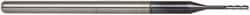 Accupro - 0.04", 0.2" LOC, 1/8" Shank Diam, 2-1/2" OAL, 3 Flute, Solid Carbide Square End Mill - Single End, AlTiN Finish, Spiral Flute, 30° Helix, Centercutting, Series Miniature - USA Tool & Supply