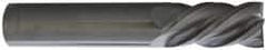 Accupro - 1/2", 1" LOC, 1/2" Shank Diam, 3" OAL, 4 Flute, Solid Carbide Square End Mill - Single End, Uncoated, Spiral Flute, 40° Helix, Centercutting, Right Hand Cut, Left Hand Flute - USA Tool & Supply
