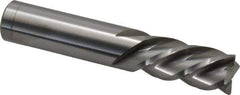 Accupro - 5/8", 1-1/4" LOC, 5/8" Shank Diam, 3-1/2" OAL, 4 Flute, Solid Carbide Square End Mill - Single End, Uncoated, Spiral Flute, 40° Helix, Centercutting, Right Hand Cut, Left Hand Flute - USA Tool & Supply
